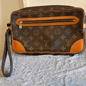 Authentic Vintage Louis Vuitton Monogram Marly Dragonne Clutch – Good Condition